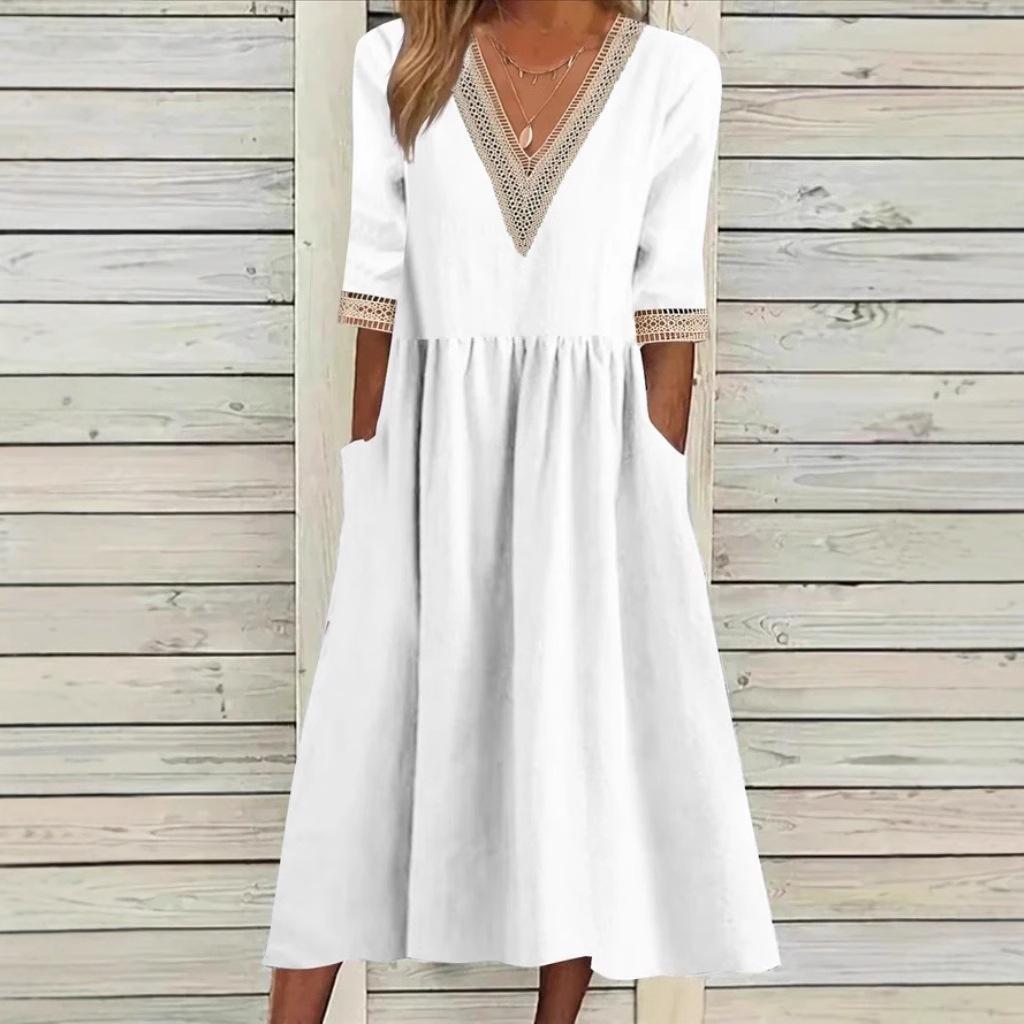 LIVIA | ROBE EN DENTELLE MI-LONGUE