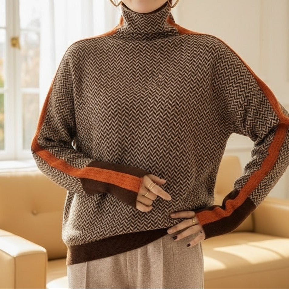 Eleanor | Luxe Col Montant Herringbone