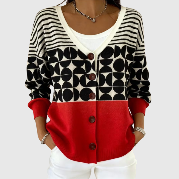 Cardigan Tricoté Boutonné Confortable