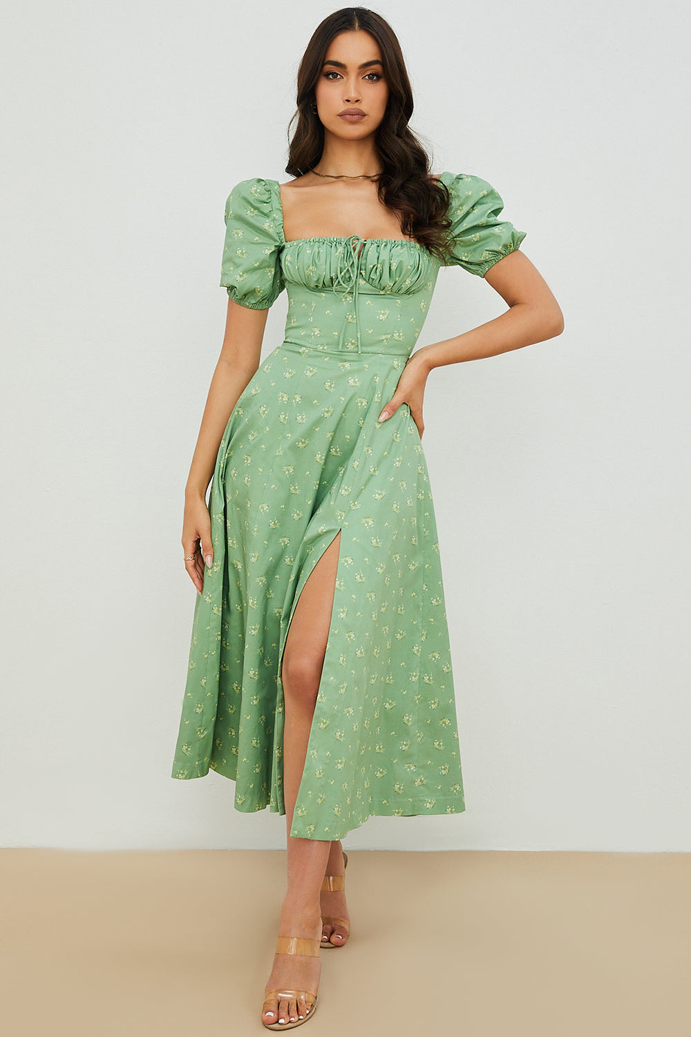 Aviana - Robe à Manches Bouffantes