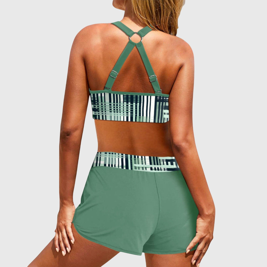 Janelle | Bikini à Taille Haute à Côtes