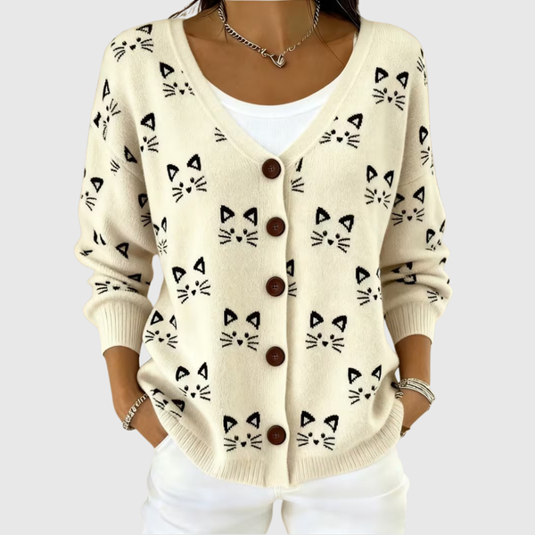 Cardigan Tricoté Boutonné Confortable