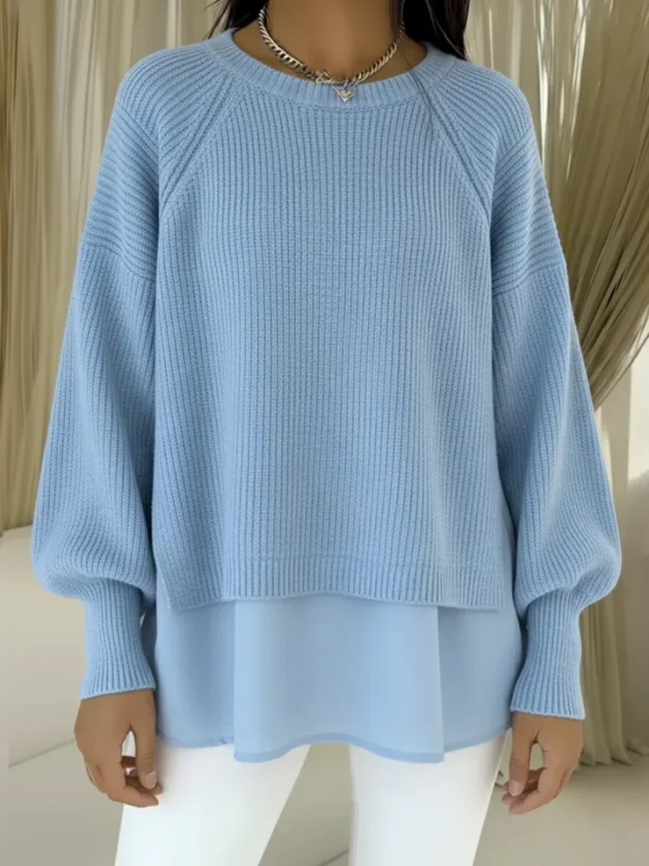 Janet | Pull en maille à look superposé