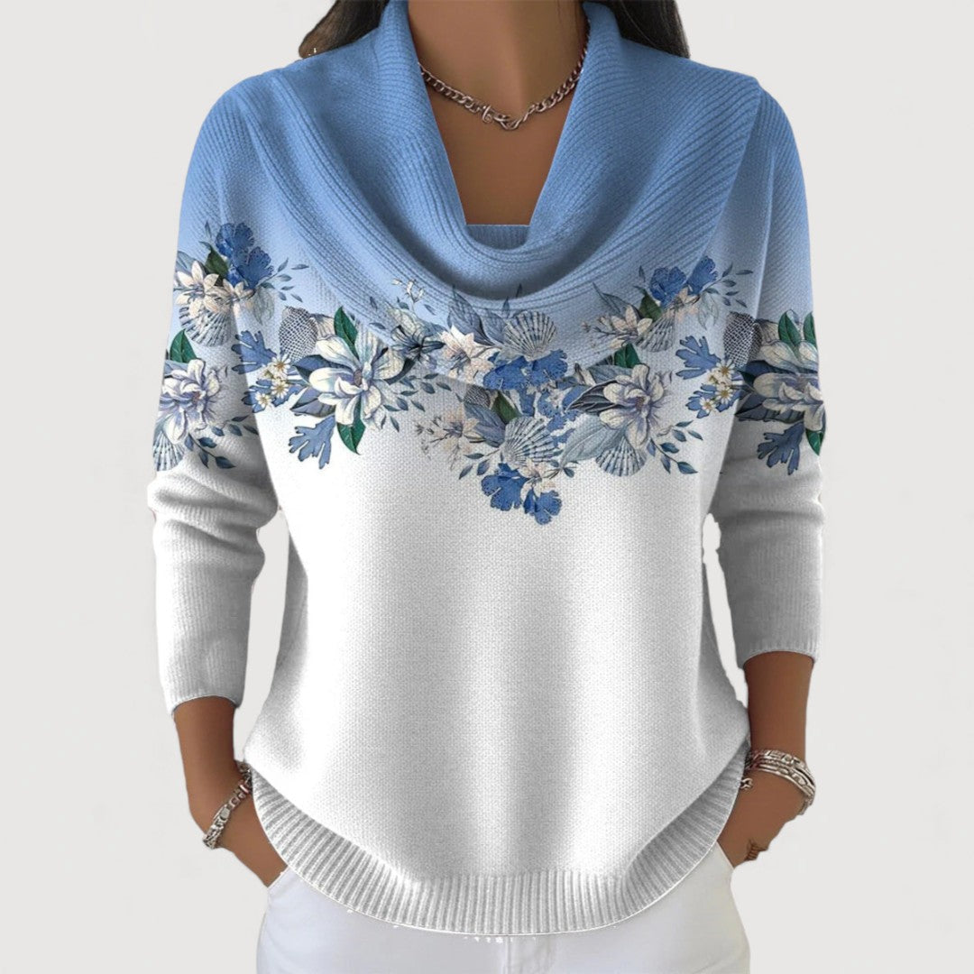 Kathleen | Pull à col roulé fleuri