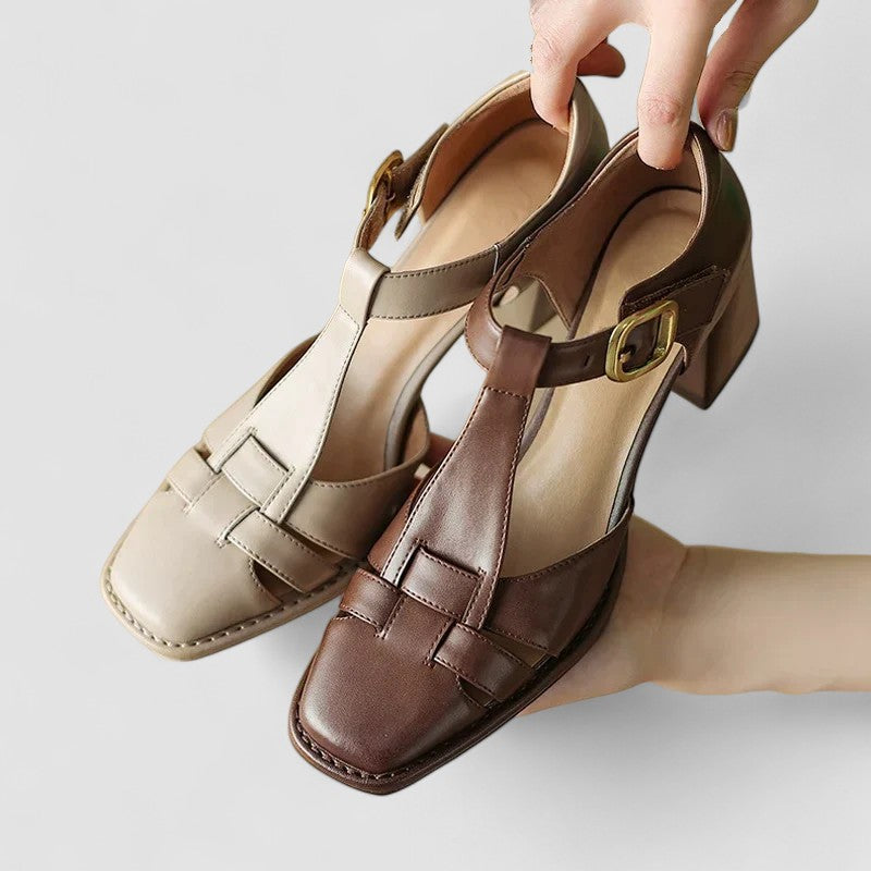 Elyxiana | Talons Bloc Orthopédiques avec T-Sangle