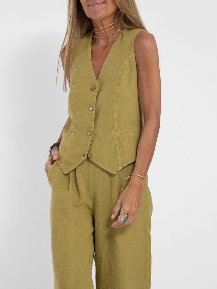 Aira - Gilet Boutonné & Pantalon Large