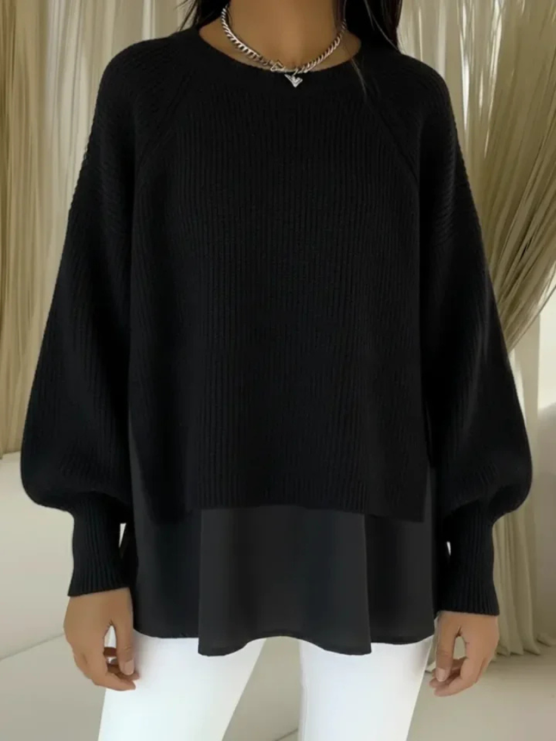 Janet | Pull en maille à look superposé