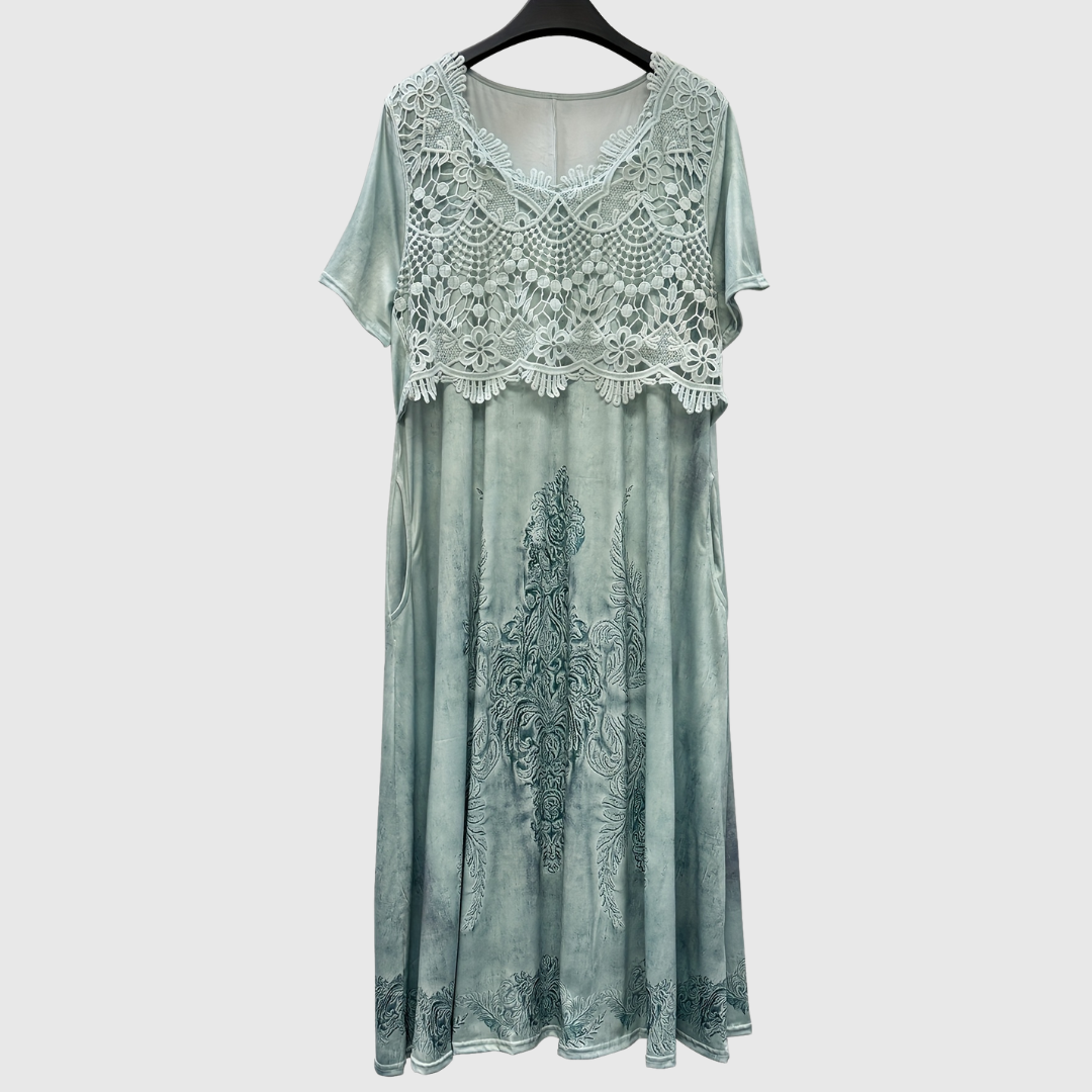 INDIGO | ROBE FLORALE MIDI ÉLÉGANTE
