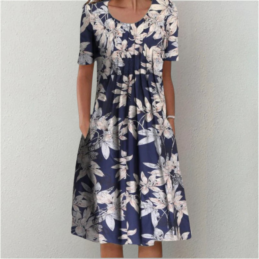 Hailey | Robe Fleurie Élégante et Décontractée avec Poches