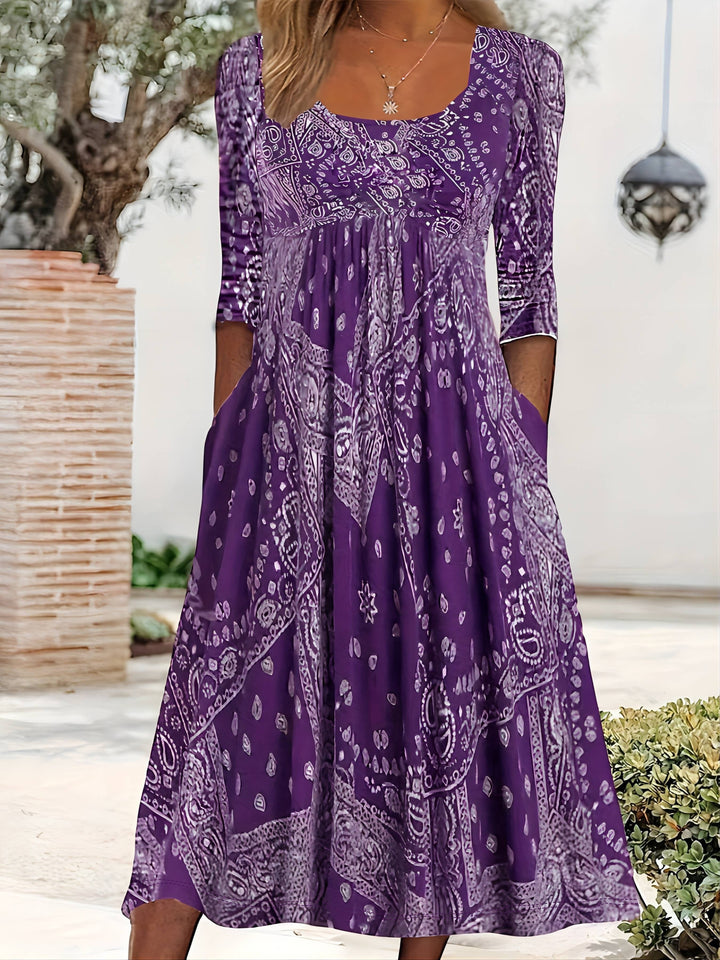 ELOWEN | ROBE MIDI À MANCHES LONGUES DÉCONTRACTÉE
