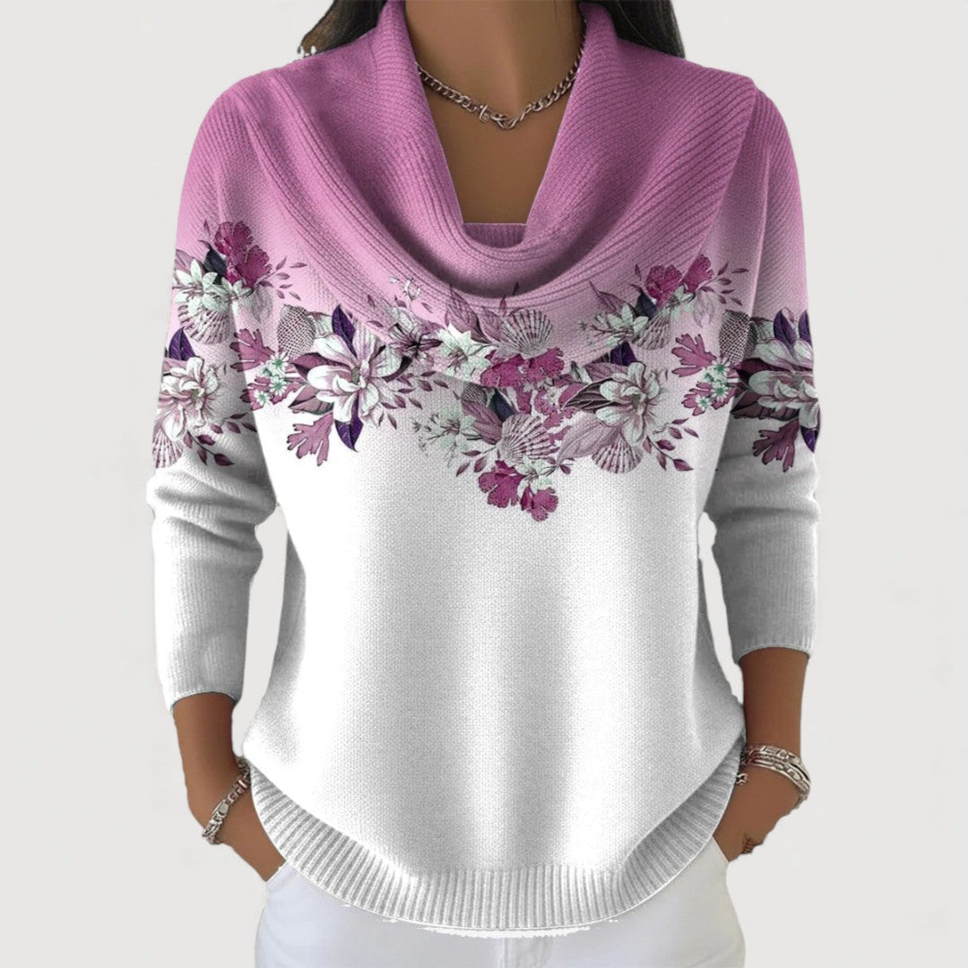 Kathleen | Pull à col roulé fleuri