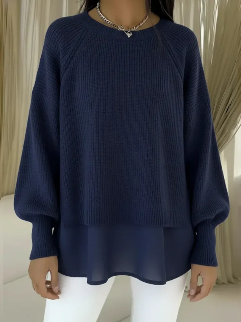 Janet | Pull en maille à look superposé