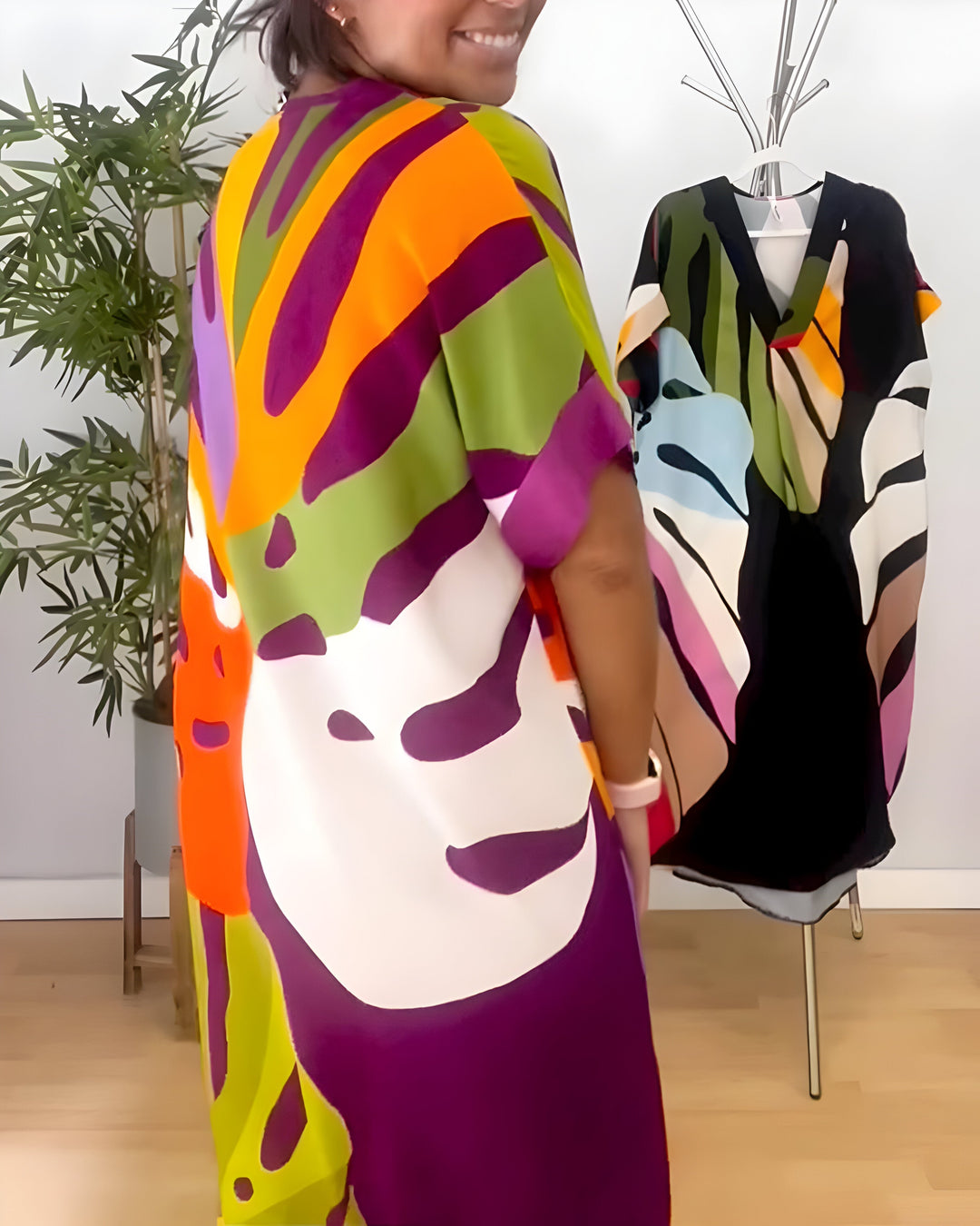 Rianna - Robe à Imprimé Abstrait