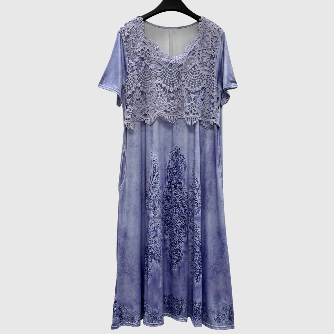 INDIGO | ROBE FLORALE MIDI ÉLÉGANTE