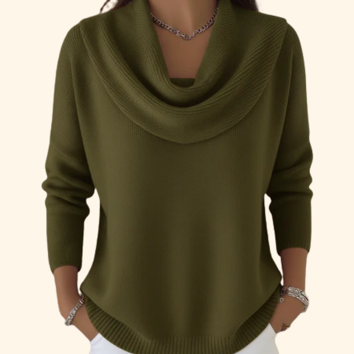Vivian | Pull à col drapé