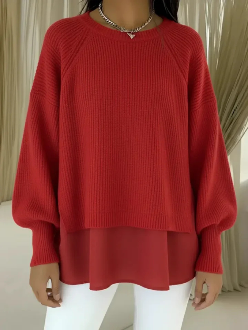 Janet | Pull en maille à look superposé