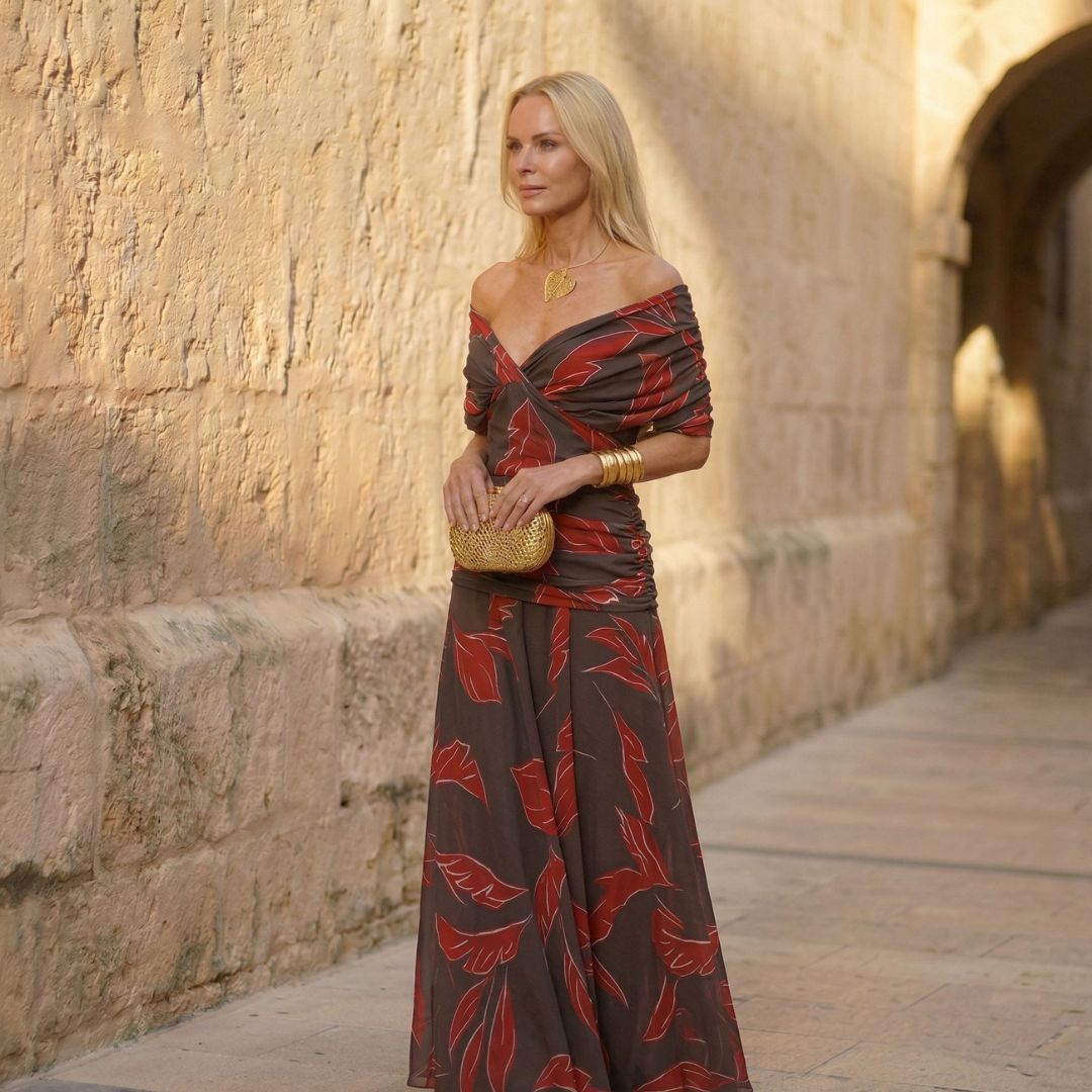 Poppy | Robe à Motif de Feuilles Élégantes