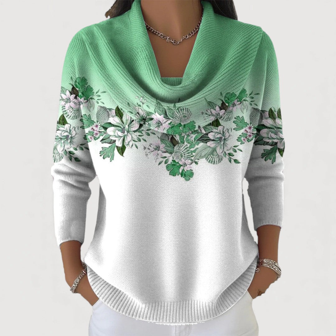 Kathleen | Pull à col roulé fleuri