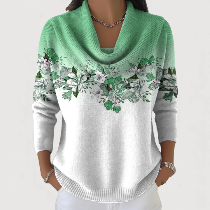 Kathleen | Pull à col roulé fleuri