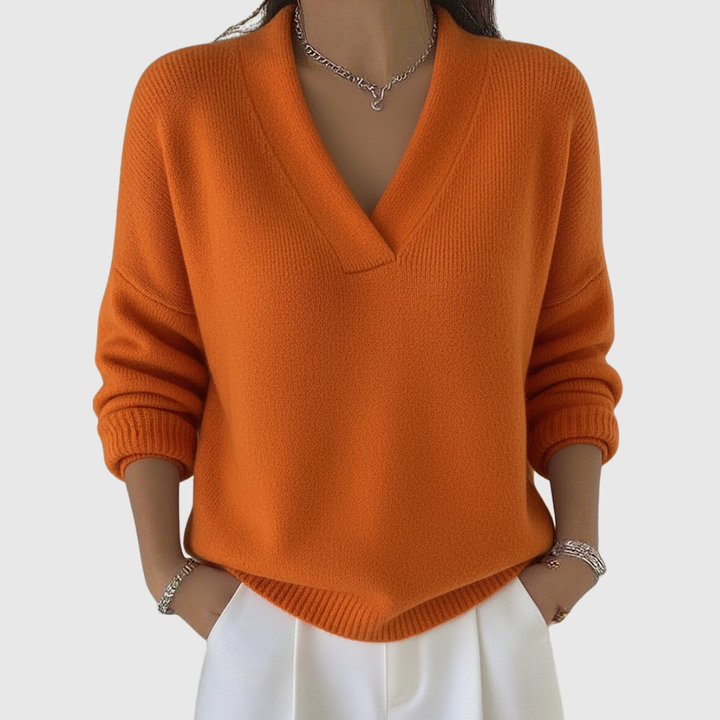 Faye | Pull V-Neck Doux en Coupe Décontractée