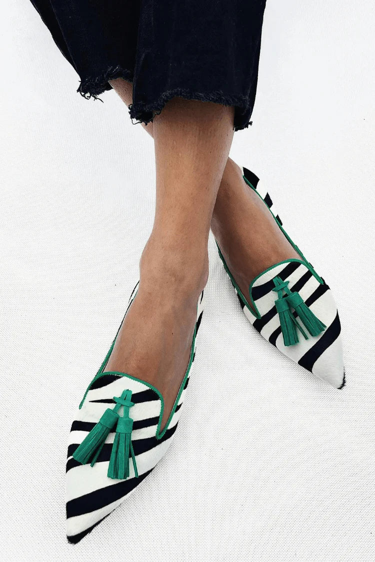 Riane™ | Mocassins Zebra Verts