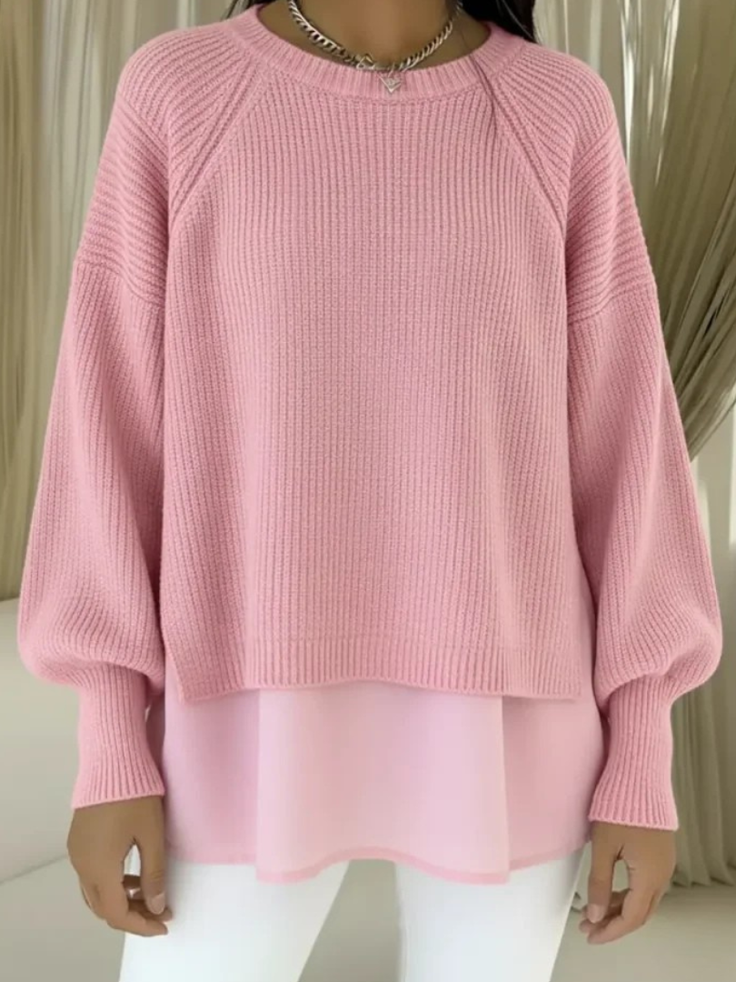 Janet | Pull en maille à look superposé