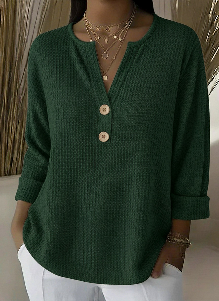 Sharon | Haut Henley en Tricot Waffle