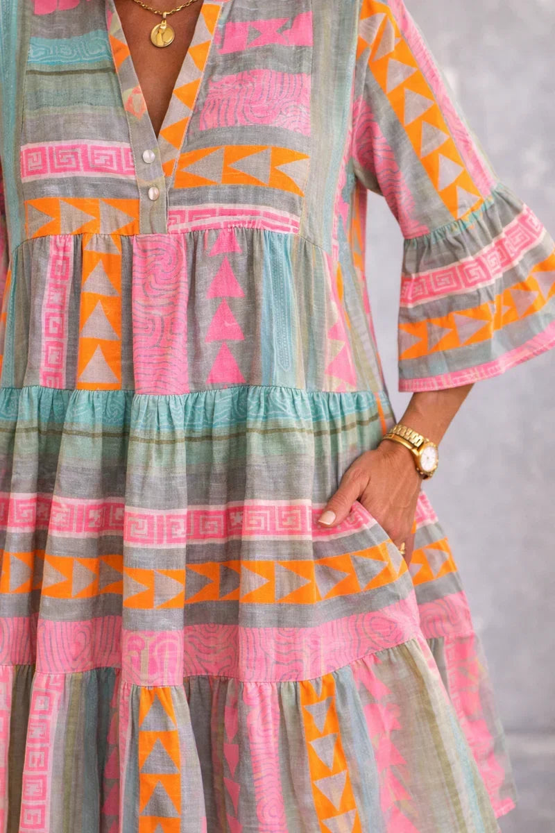 NOVA | Robe Midi Vibrante