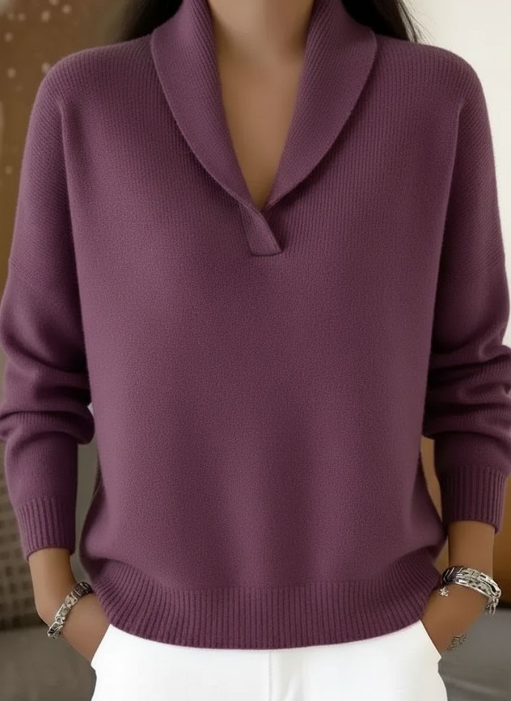 Louise | Pull à col châle en V