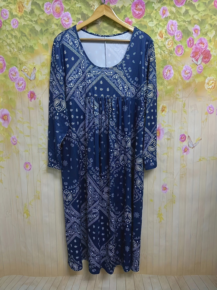 ELOWEN | ROBE MIDI À MANCHES LONGUES DÉCONTRACTÉE