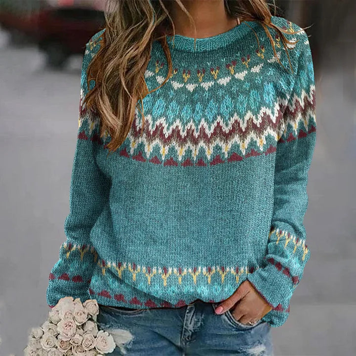 Regina | Pull à motif rétro vague