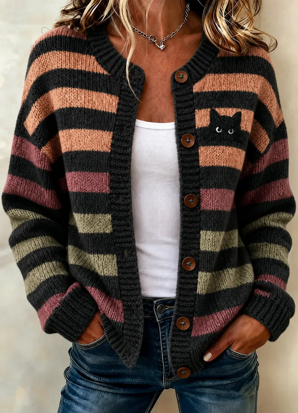 Kendra | Cardigan Rayé Vintage