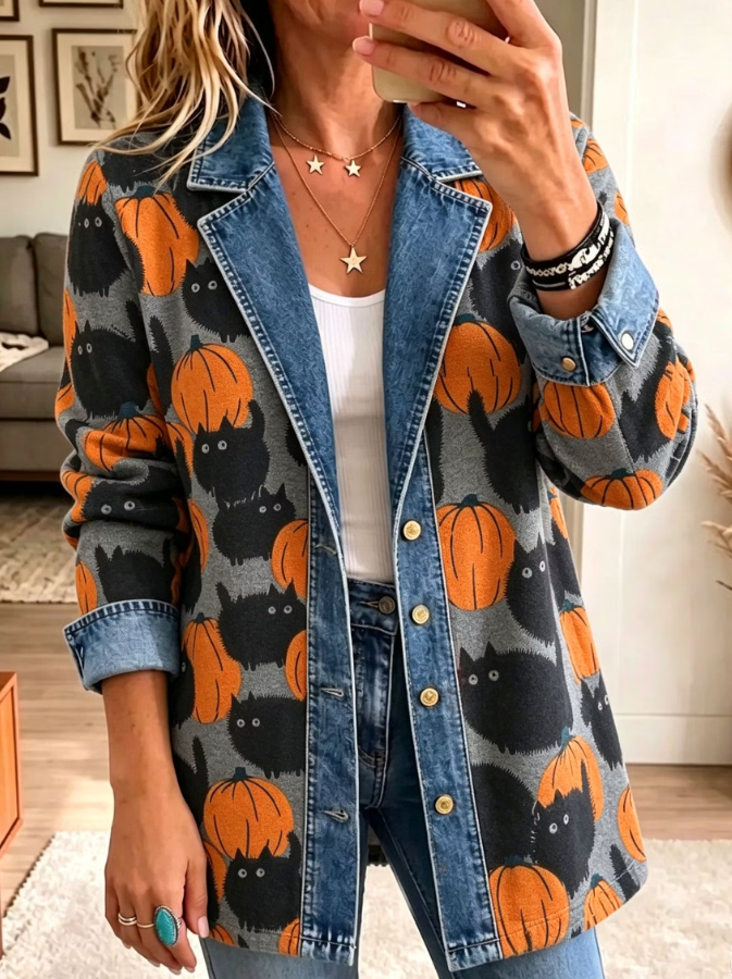 Liana | Blazer Chat Noir & Citrouille