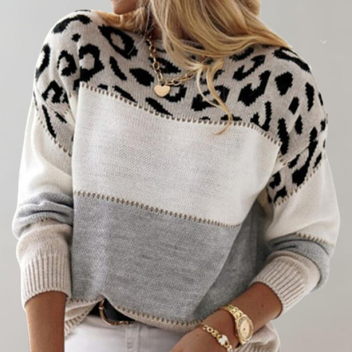 Diane | Pull Tricoté avec Accent Léopard