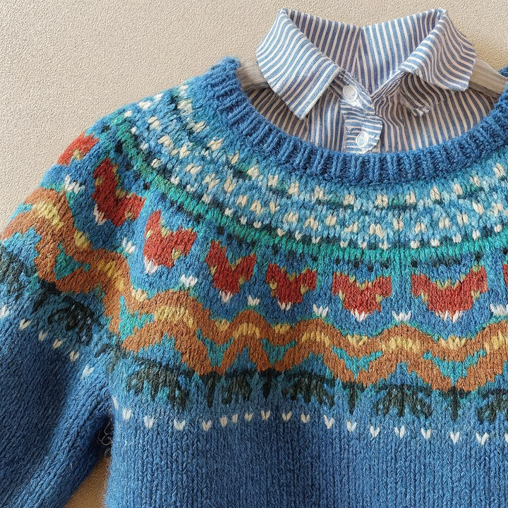 Emily - Pull en Tricot Vintage Classique