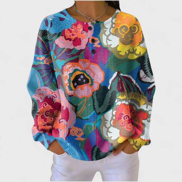 Anouk | Sweatshirt avec de grandes fleurs colorées