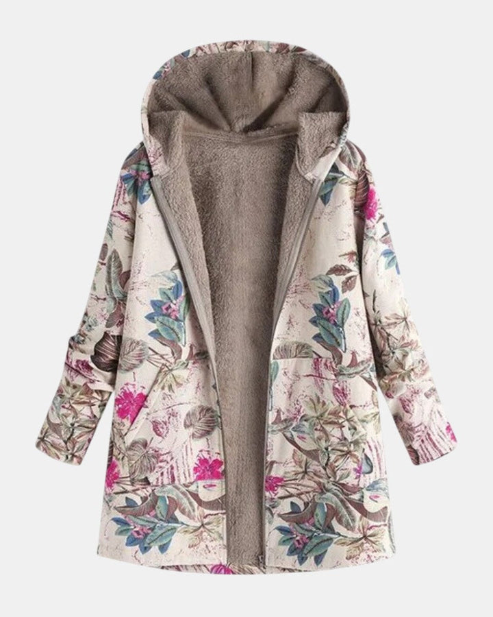 Klara | Veste en polaire pastel avec motif botanique