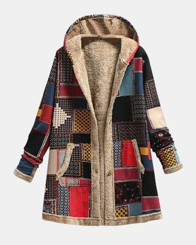 Carla | Veste en polaire patchwork vintage