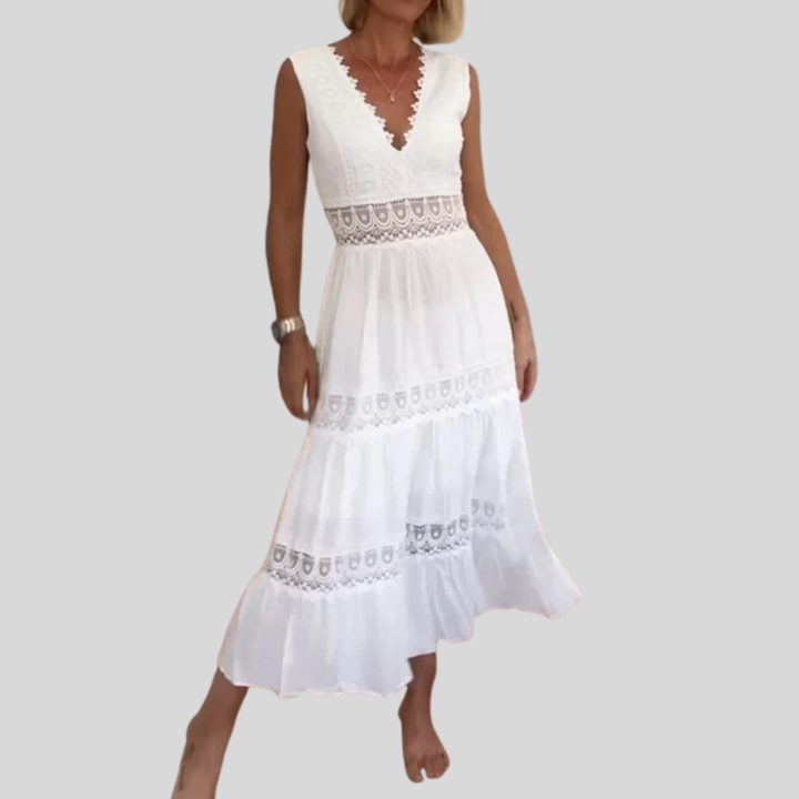 Circe - Robe Camisole en Dentelle avec Décolleté en V