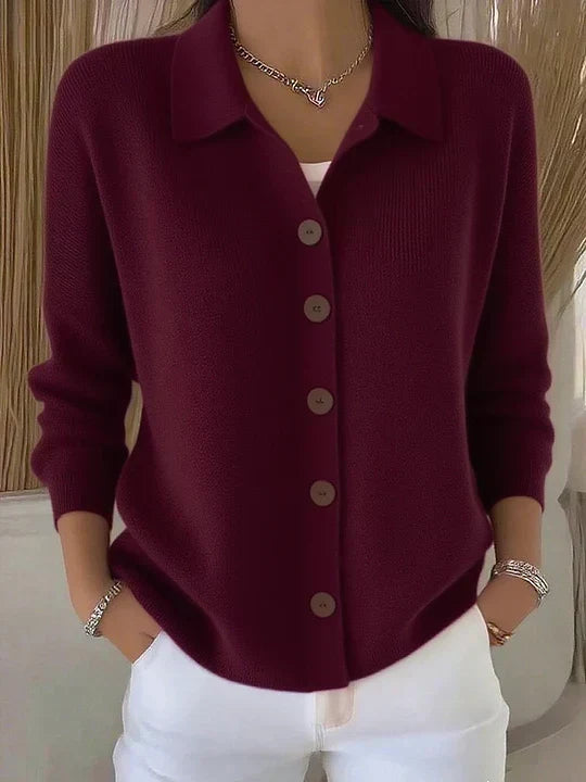 Gloria | Cardigan à Col Châle Boutonné