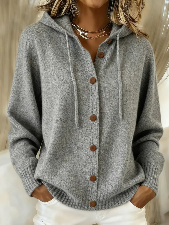 Judith | Cardigan à Capuche Boutonné