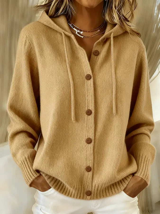 Judith | Cardigan à Capuche Boutonné