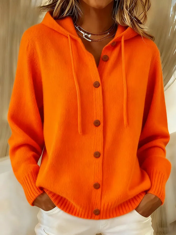 Judith | Cardigan à Capuche Boutonné