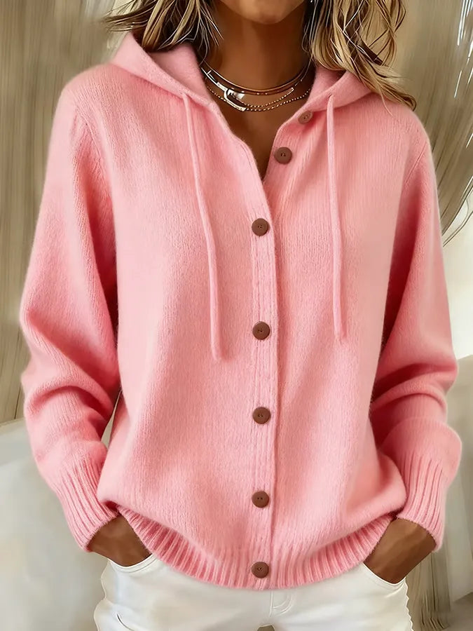 Judith | Cardigan à Capuche Boutonné