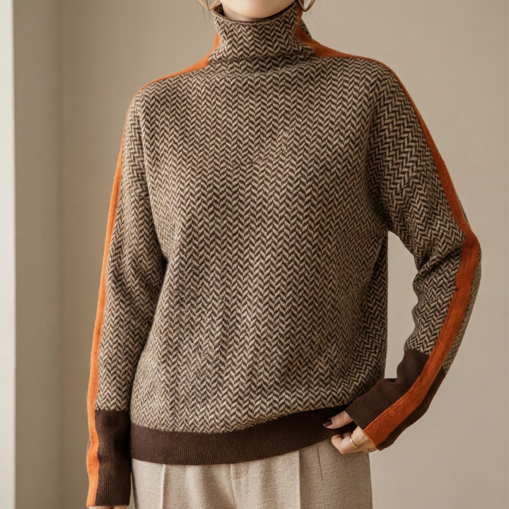 Eleanor | Luxe Col Montant Herringbone