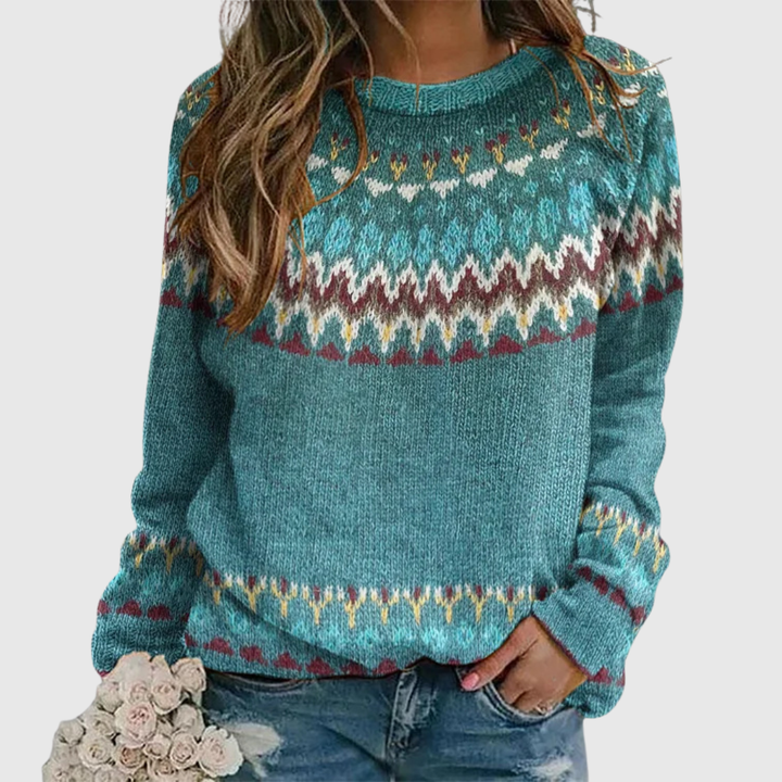 Regina | Pull à motif rétro vague