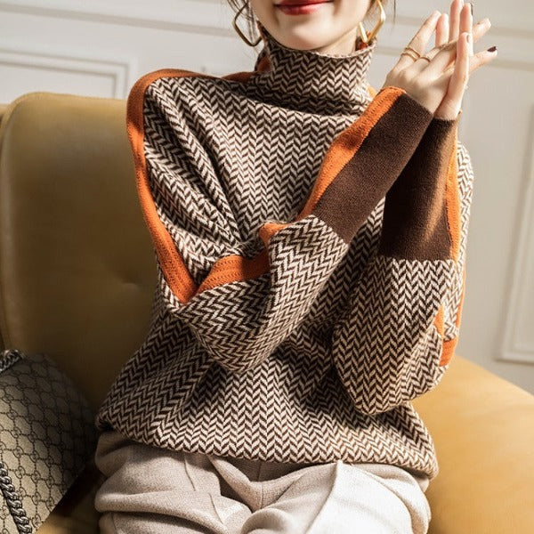 Eleanor | Luxe Col Montant Herringbone