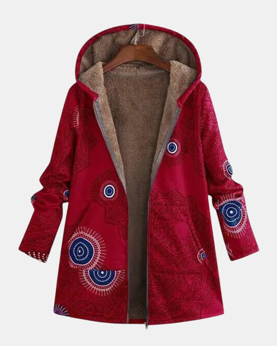 Henriette | Veste Sherpa avec motif ethnique