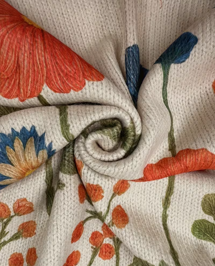 Brianna - Cardigan Zippé Champ de Fleurs Sauvages