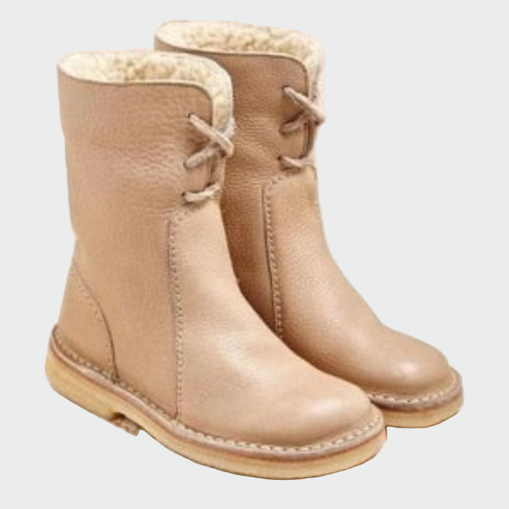 Bottes en cuir imperméables pour hommes avec doublure en laine